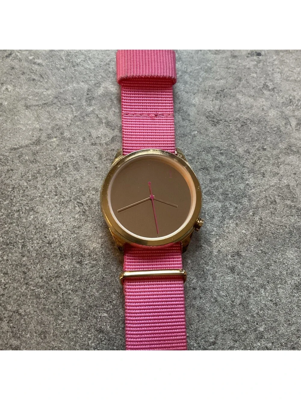 -1- VO525 Quartz Womens Watch 40mm Rose Gold Tone Case Mirror Dial Pink Band A12